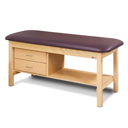 Flat Top Treatment Table W/ Drawers, Natural Finish, Warm Gray